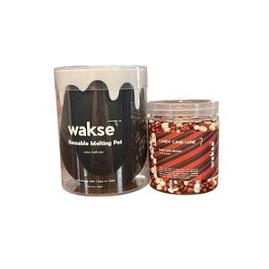WAKSE candy cane lane hard wax beads & reusable melting pot for face & body